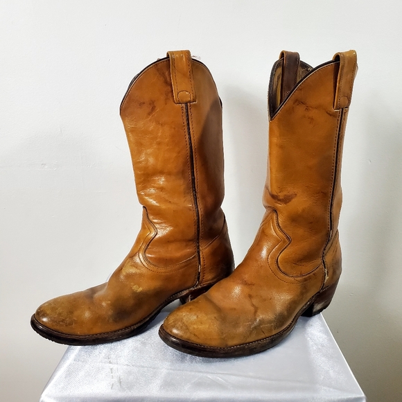 Steel Cap Vintage Leather Cowboy Boots - Picture 16 of 16